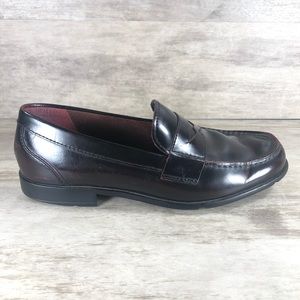 Rockport Penny Loafer Leather Burgundy Adiprene By Adidas Shoe Men 8
